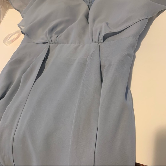 JJ’s House Dusty Blue Chiffon Bridesmaids Dress - Picture 6 of 7